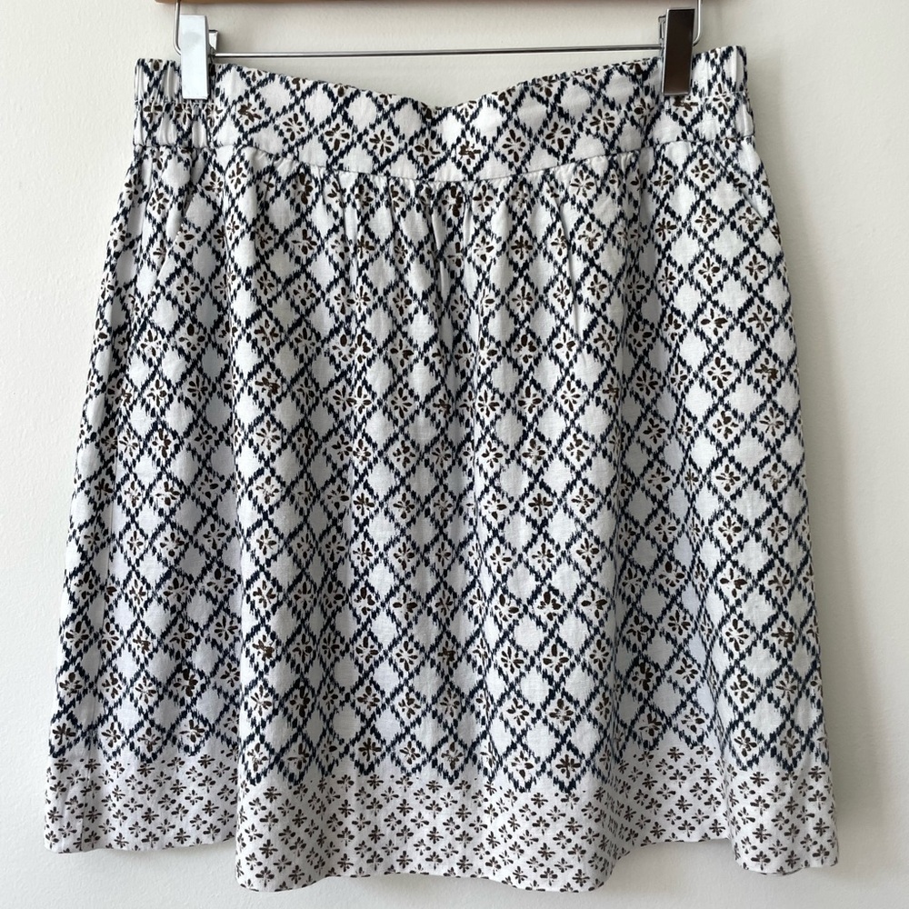 Loft geometric boho linen skirt. Size M.
